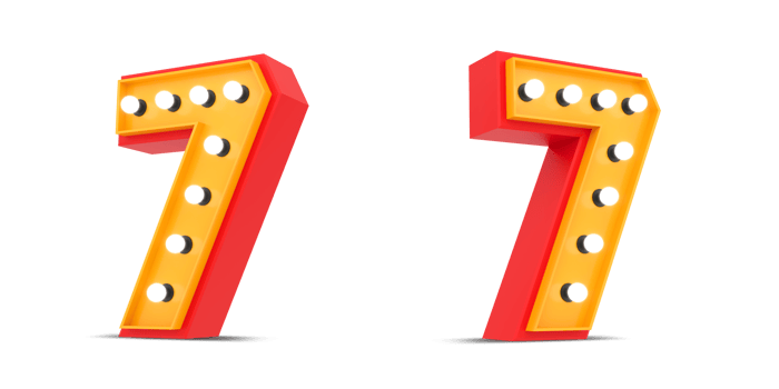 3d Number Broadway style with light bulb, 3d rendering png