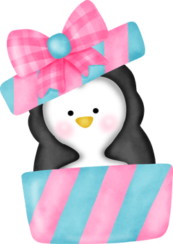 Watercolor christmas  penguin. png