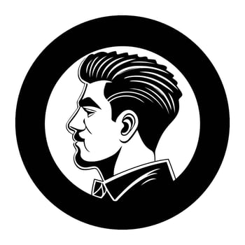 A man with a fashionable haircut in profile, a logo for a barber shop. vector