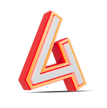 Red 3D alphabet  japan style with orange neon light, 3d rendering. png