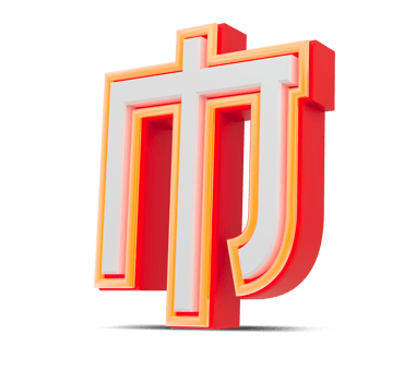 Red 3D alphabet  japan style with orange neon light, 3d rendering. png