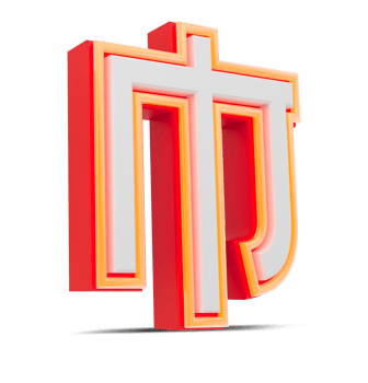 Red 3D alphabet  japan style with orange neon light, 3d rendering. png