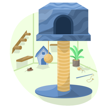 Cat Condo Tower Playground Scenery Illustration png