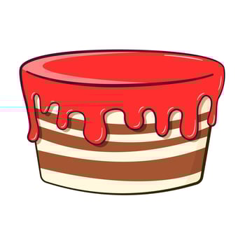 Strawberry birthday cake vector