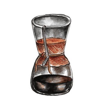 Watercolor coffee making equipment png