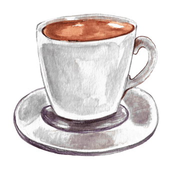 Watercolor coffee making equipment, coffee mug png