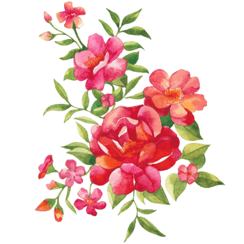 Watercolor bunch of flowers, Hand drawn floral element, beautiful blossom png
