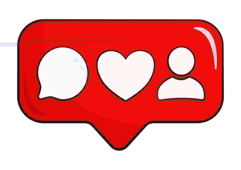 Notification icon. Comment, like, follower vector