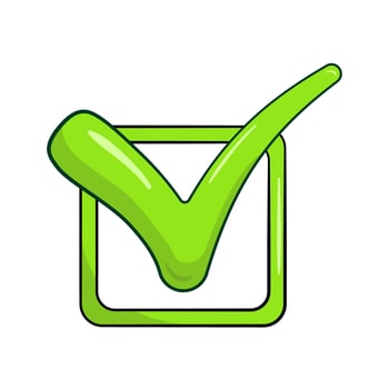 Green check mark in square vector