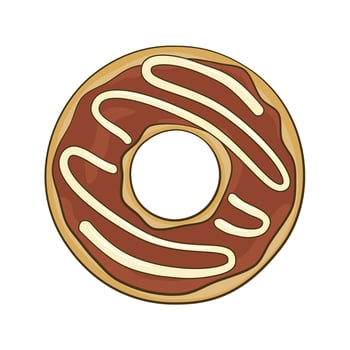 Chocolate donut. Cartoon vector