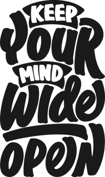 Keep Your Mind Wide Open, Motivational Typography Quote Design. png