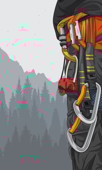 Hand drawn rock climber illustration. Perfect for adventure poster design vector