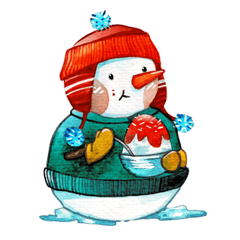 Watercolor cute snowman character, merry christmas png