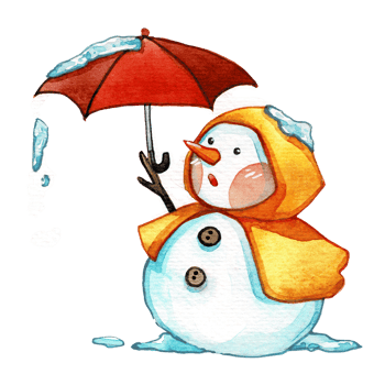 Watercolor cute snowman character, merry christmas png