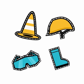 illustration vector of safety equipment for working perfect for print