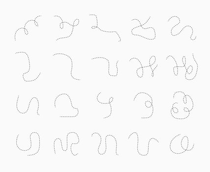 Abstract Aesthetic Dashed Line Doodle Vector