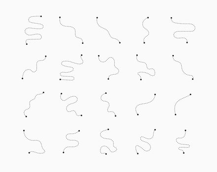 Route Journey Travel Dashed Line Path Vector