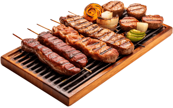 Grilled barbecue with . png