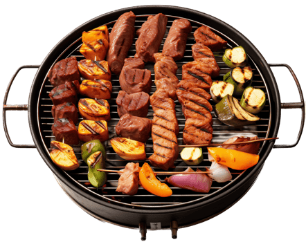 Grilled barbecue with . png