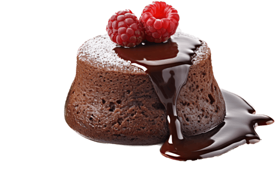 Chocolate lava cake with . png