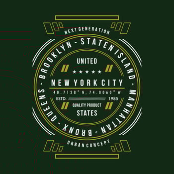 new york city vector t shirt print, typography graphic design, and other use