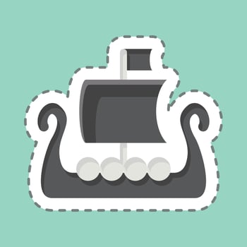 Sticker line cut Boat. related to Celtic symbol. simple design editable. simple illustration vector