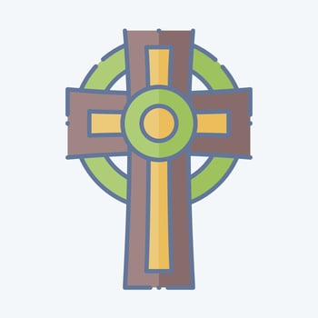 Icon Cross. related to Celtic symbol. doodle style. simple design editable. simple illustration vector