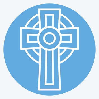 Icon Cross. related to Celtic symbol. blue eyes style. simple design editable. simple illustration vector