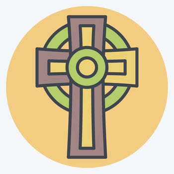 Icon Cross. related to Celtic symbol. color mate style. simple design editable. simple illustration vector