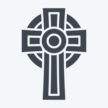 Icon Cross. related to Celtic symbol. glyph style. simple design editable. simple illustration vector