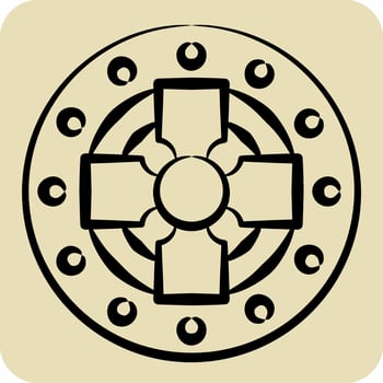 Icon Coin. related to Celtic symbol. hand drawn style. simple design editable. simple illustration vector