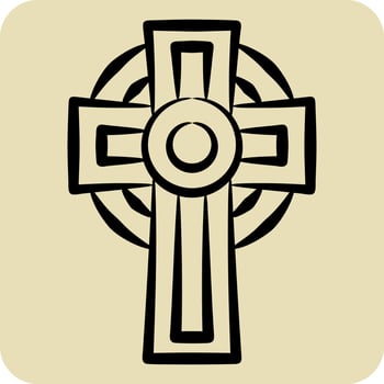 Icon Cross. related to Celtic symbol. hand drawn style. simple design editable. simple illustration vector