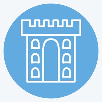 Icon Castle. related to Celtic symbol. blue eyes style. simple design editable. simple illustration vector