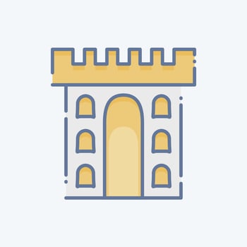 Icon Castle. related to Celtic symbol. doodle style. simple design editable. simple illustration vector
