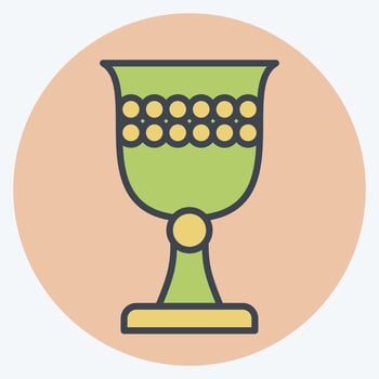 Icon Chalice. related to Celtic symbol. color mate style. simple design editable. simple illustration vector