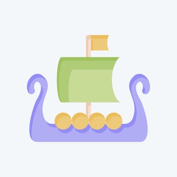 Icon Boat. related to Celtic symbol. flat style. simple design editable. simple illustration vector