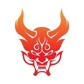 Demon logo icon design vector