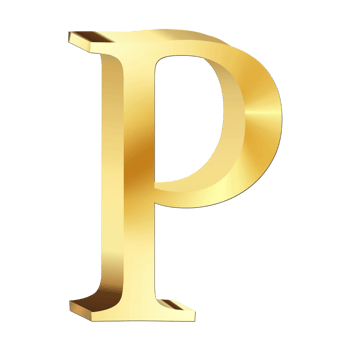 golden letter p png