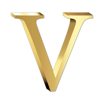 golden letter v png