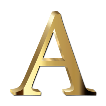 golden letter a png