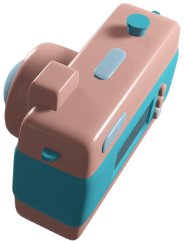 3D model camera children's toy made of plastic on transparent background png