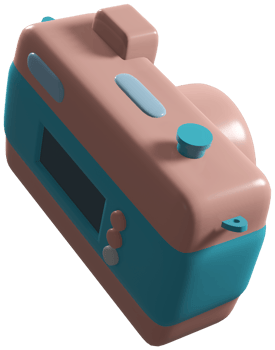 3D model camera children's toy made of plastic on transparent background png