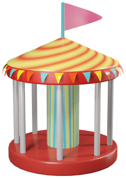 3D model carousel plastic children's toy on transparent background png