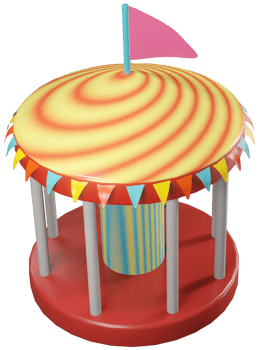 3D model carousel plastic children's toy on transparent background png