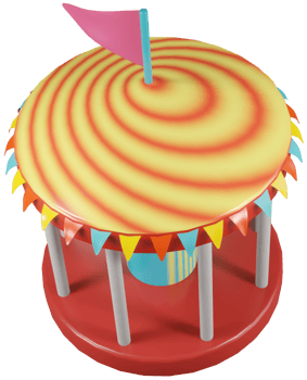 3D model carousel plastic children's toy on transparent background png