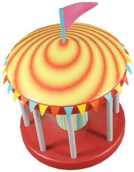 3D model carousel plastic children's toy on transparent background png