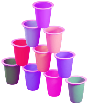 3D model water cups made of plastic on transparent background png