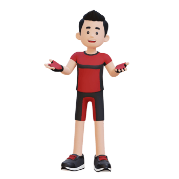 3D Sportsman Character Engaging in Conversations for a Dynamic Lifestyle png