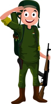 Illustration of saluting Indian Army Soldier. vector