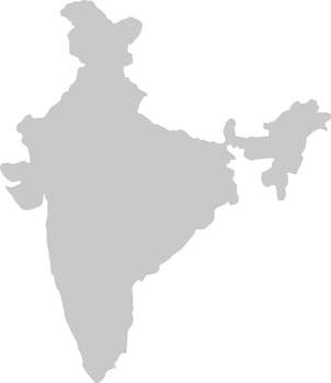Republic of India Map in flat style. vector